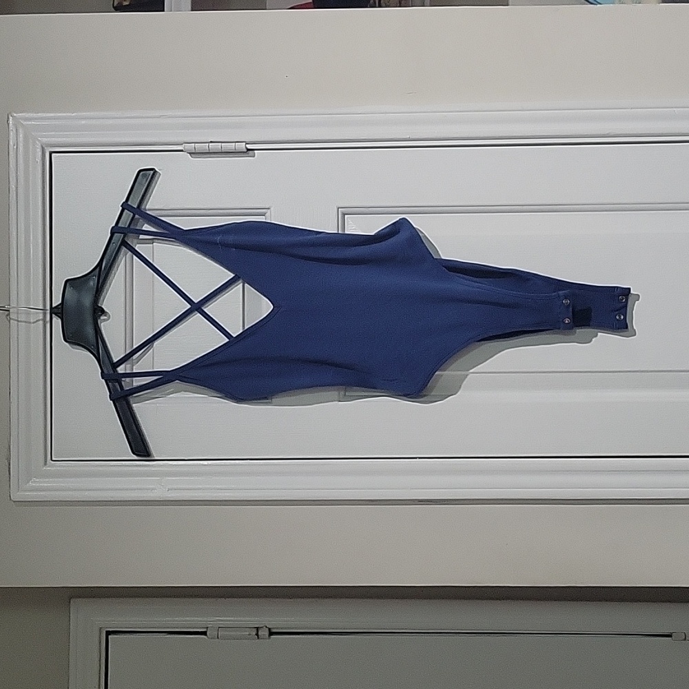 Blue body suit